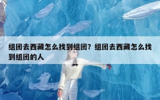 组团去西藏怎么找到组团？组团去西藏怎么找到组团的人