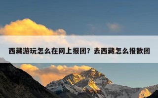 西藏游玩怎么在网上报团？去西藏怎么报散团