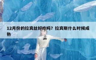 12月份的拉宾丝好吃吗？拉宾斯什么时候成熟