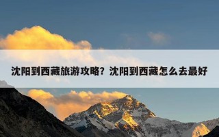 沈阳到西藏旅游攻略？沈阳到西藏怎么去最好