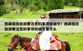 西藏报团旅游要注意的事项和细节？西藏报团旅游要注意的事项和细节是什么