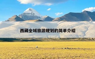 西藏全域旅游规划的简单介绍