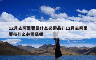 12月去阿里要带什么必需品？12月去阿里要带什么必需品呢