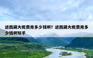 进西藏大概费用多少钱啊？进西藏大概费用多少钱啊知乎