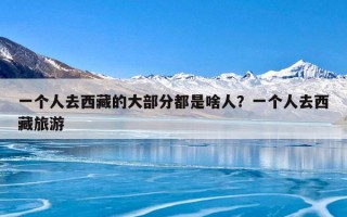 一个人去西藏的大部分都是啥人？一个人去西藏旅游