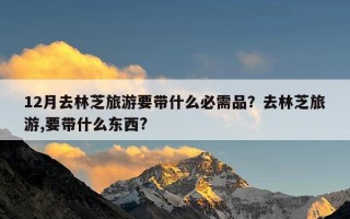 12月去林芝旅游要带什么必需品？去林芝旅游,要带什么东西?