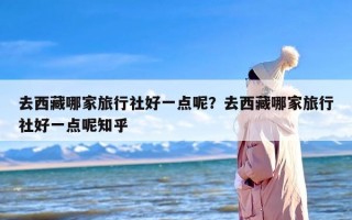 去西藏哪家旅行社好一点呢？去西藏哪家旅行社好一点呢知乎