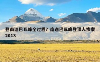 登南迦巴瓦峰全过程？南迦巴瓦峰登顶人惨案2013